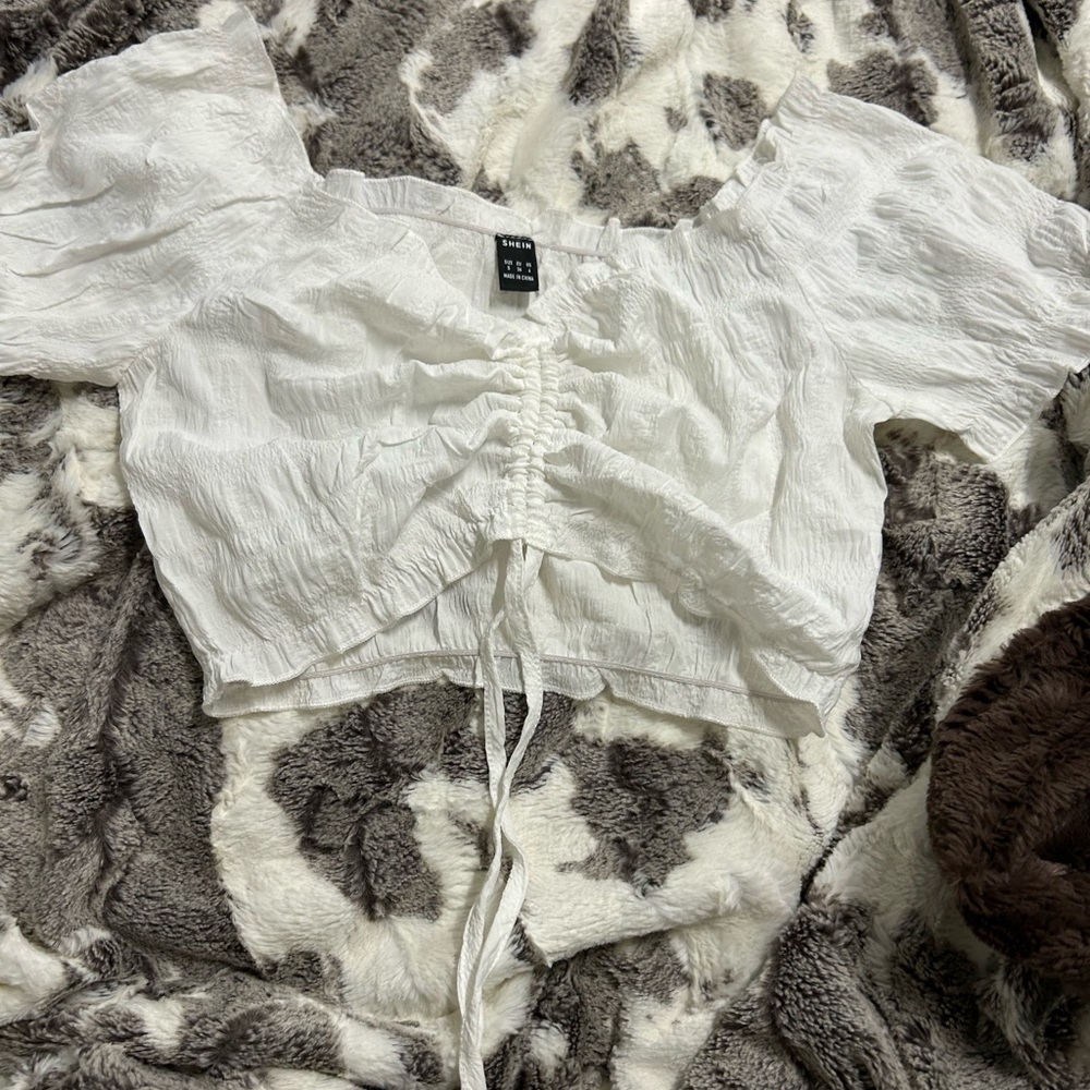 SHEIN White Ruched Blouse